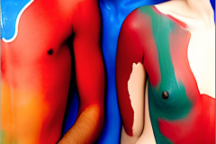nude college students body painting