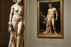 Nude Statue and Painting