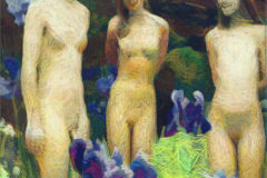 nude trio with iris